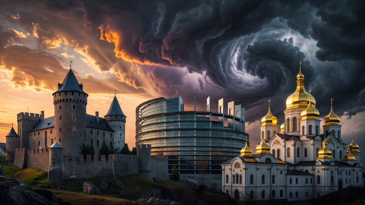 Historic European blend of castle, parliament building and cathedral